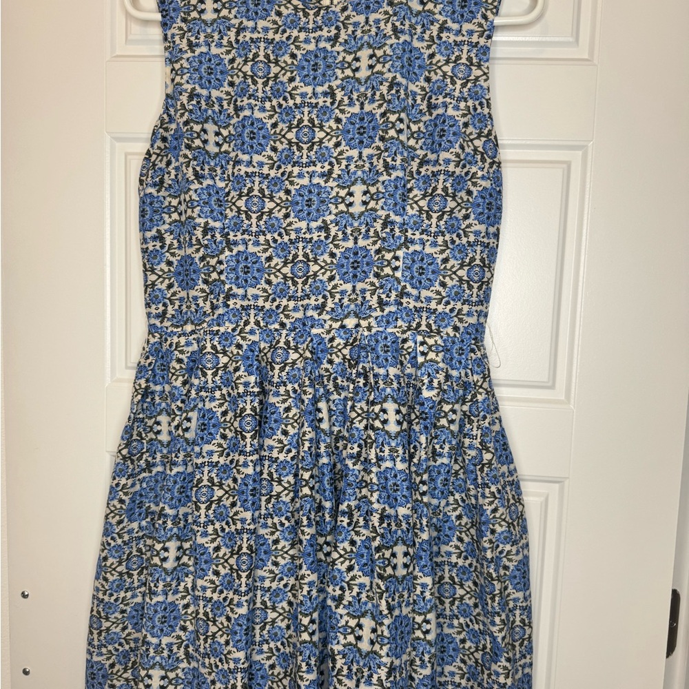 Blue Patterned Midi Dress - Picture 2 of 6